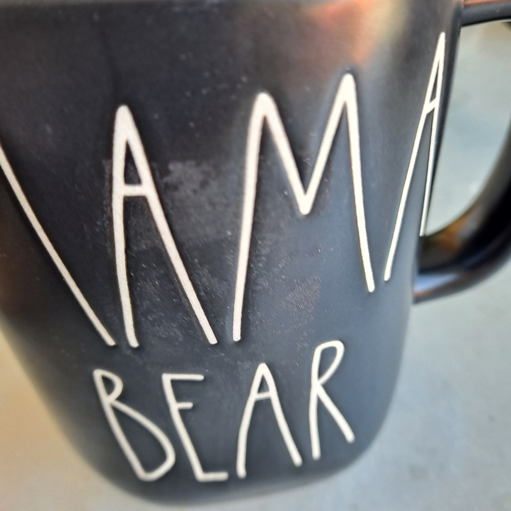 Rae Dunn Black Mama Bear Mug With Cream Color Lettering